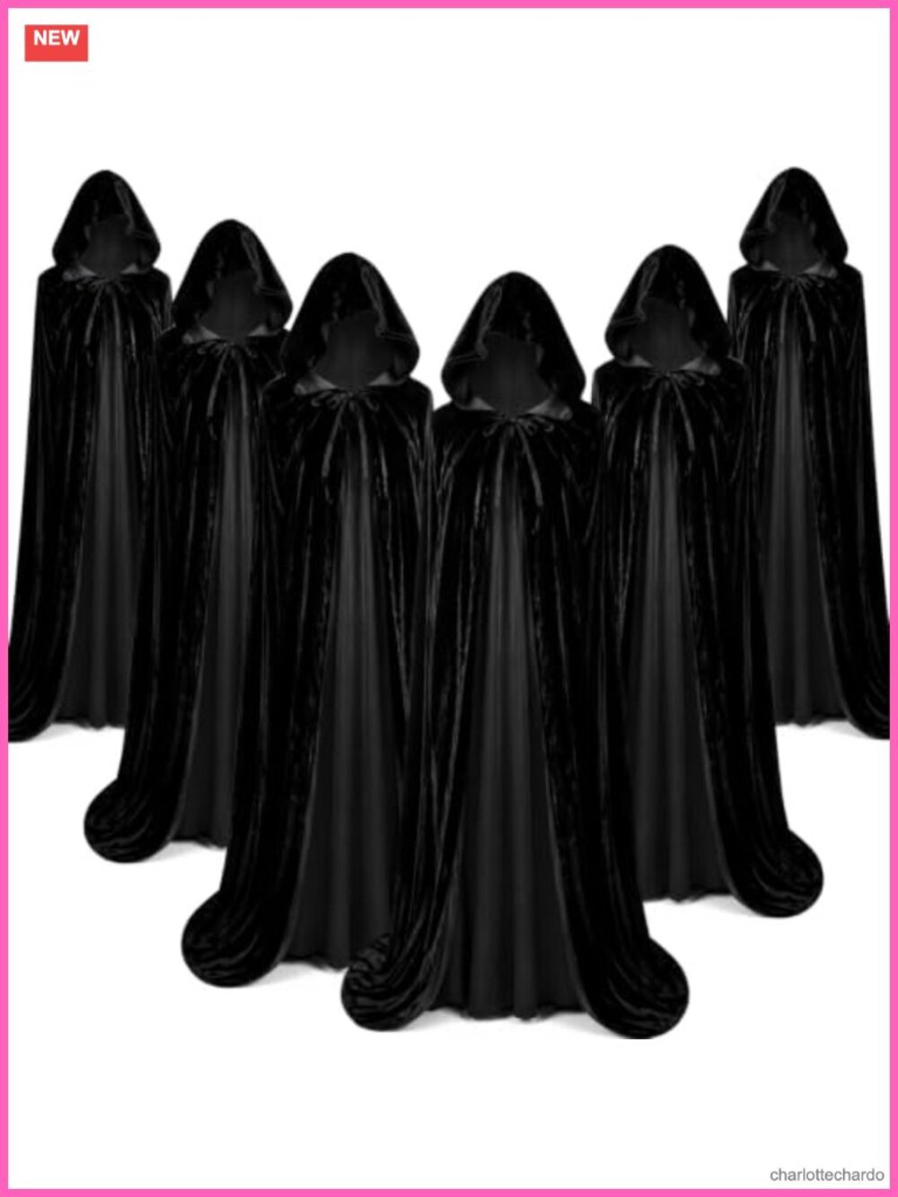 Halloween Hooded Velvet Velvet Cape 6 Pack Group Costume Robe Wizard